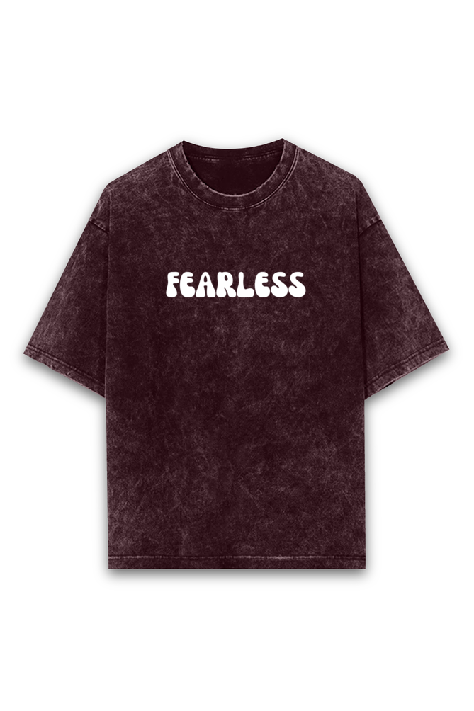 Fearless Acid Wash Oversized T - Shirt